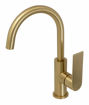 Picture of SILK BASIN MIXER GOOSENECK BRASS