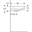 Picture of Smyle Square Wash Basin 600 x 480 1 Tap Hole