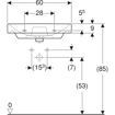 Picture of Smyle Square Wash Basin 600 x 480 1 Tap Hole