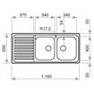 Picture of CLASSIC 2B 1D INSET SINK 1160 x 500