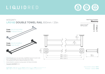 Picture of Liquid Red Integrity Double Towel Rail 650 mm Blk