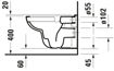 Picture of D-Code Wall-mounted toilet White High Gloss 545 mm