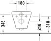Picture of DuraStyle Wall-mounted toilet White High Gloss 540 mm 255109